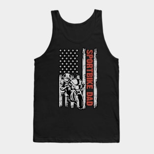 Sportbike Dad American Flag Father's Day 4th Of July Gift Tank Top